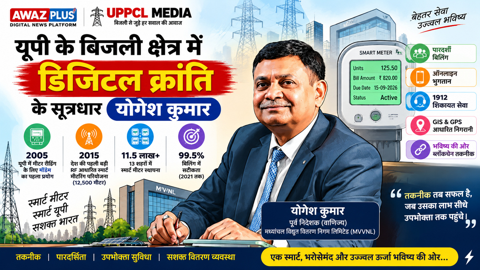 यूपी के बिजली क्षेत्र में:डिजिटल क्रांति के सूत्रधार बने योगेश कुमार