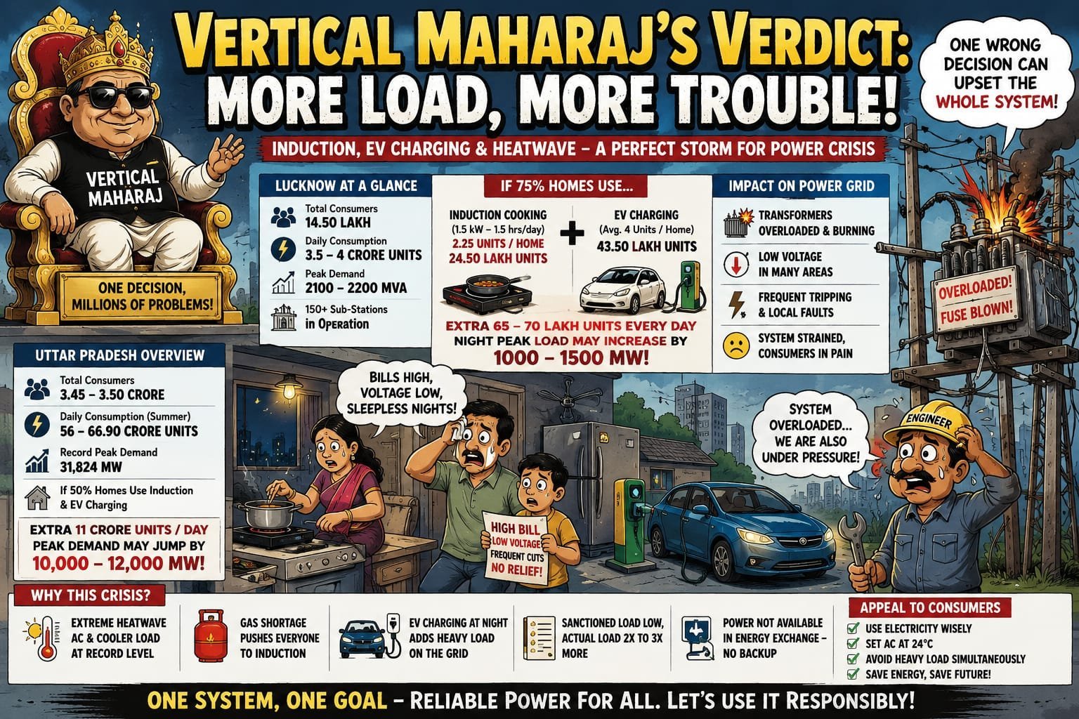 जय हो “वर्टिकल महाराज” की: बढ़ते लोड, गैस संकट और चरमराती बिजली व्यवस्था के बीच उपभोक्ता पिस रहे