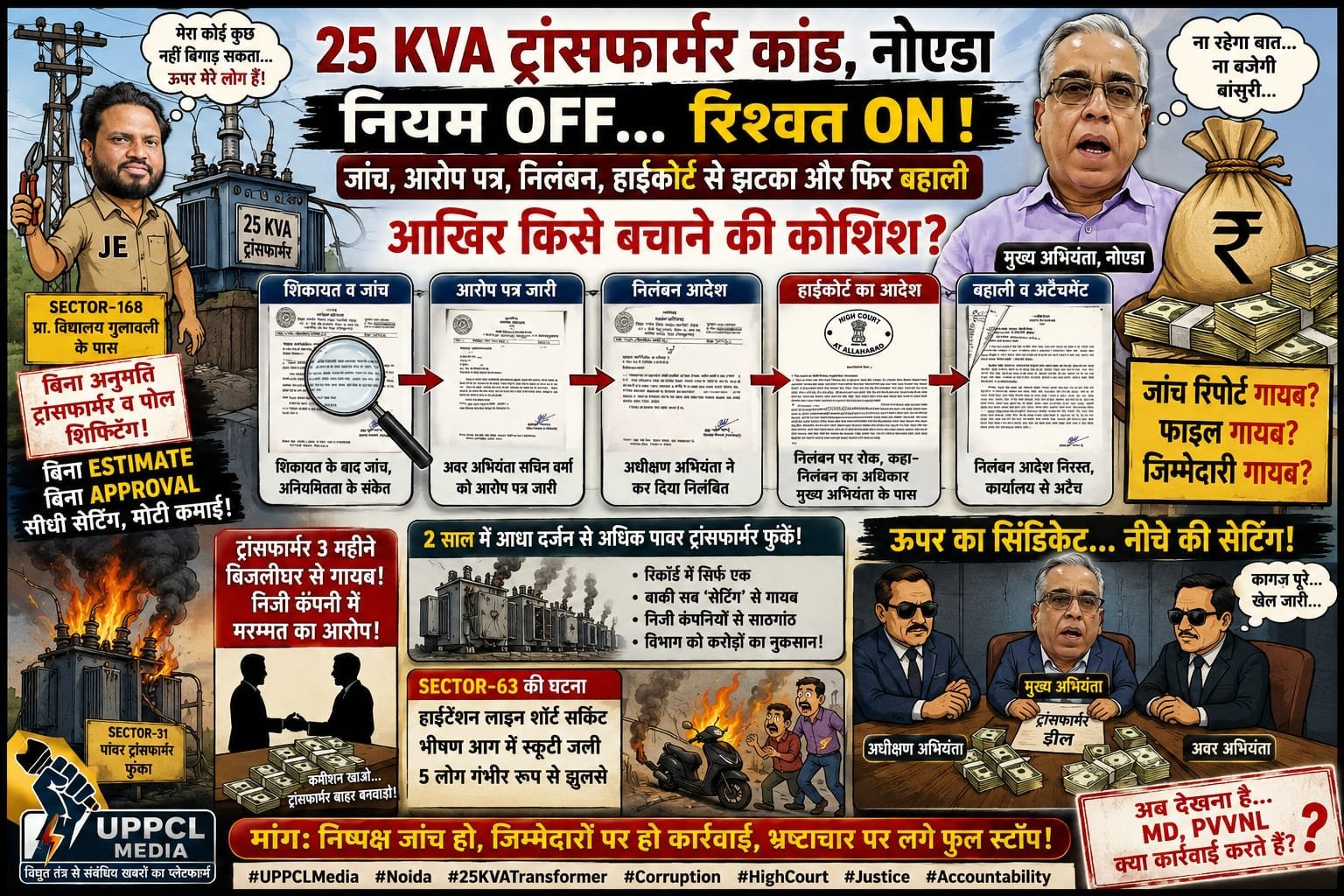 UPPCL MEDIA | विशेष रिपोर्ट - "नोएडा बिजली विभाग में ‘ट्रांसफार्मर कांड’ से खुली सिस्टम की परतें!"