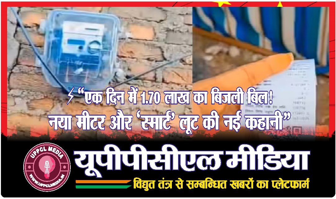 ⚡ “एक दिन में 1.70 लाख का बिजली बिल! नया मीटर और ‘स्मार्ट’ लूट की नई कहानी”