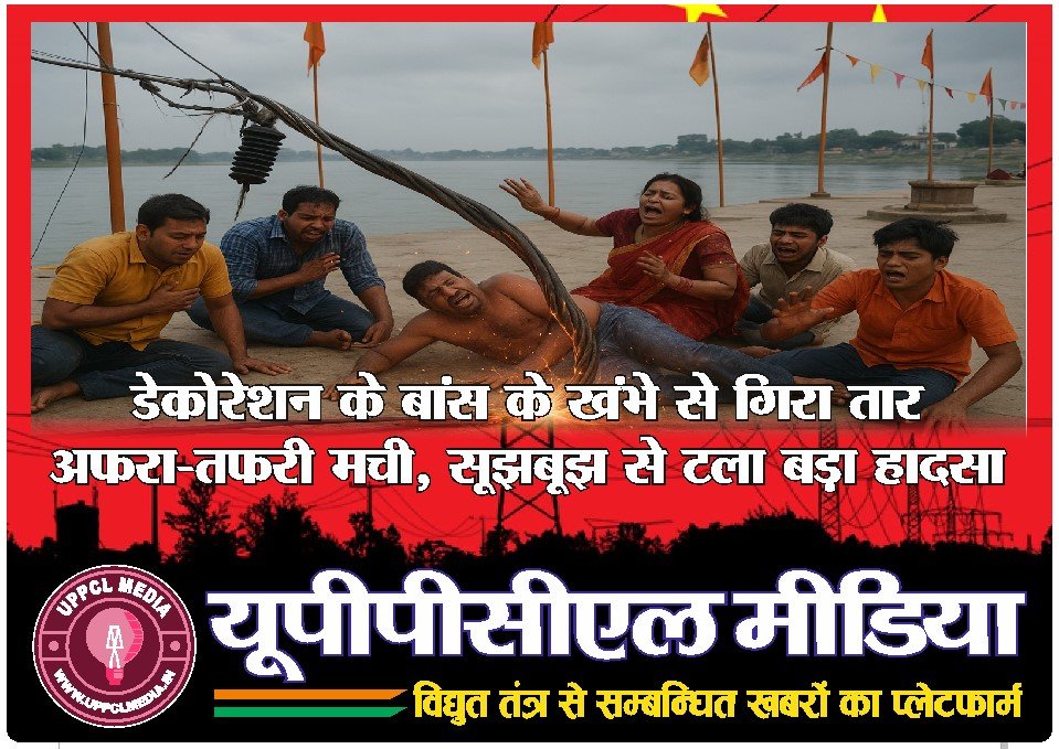 छठ पूजा के दौरान बड़ा हादसा, डेकोरेशन के बांस के खंभे से गिरा तार — अफरा-तफरी मची, सूझबूझ से टला बड़ा हादसा