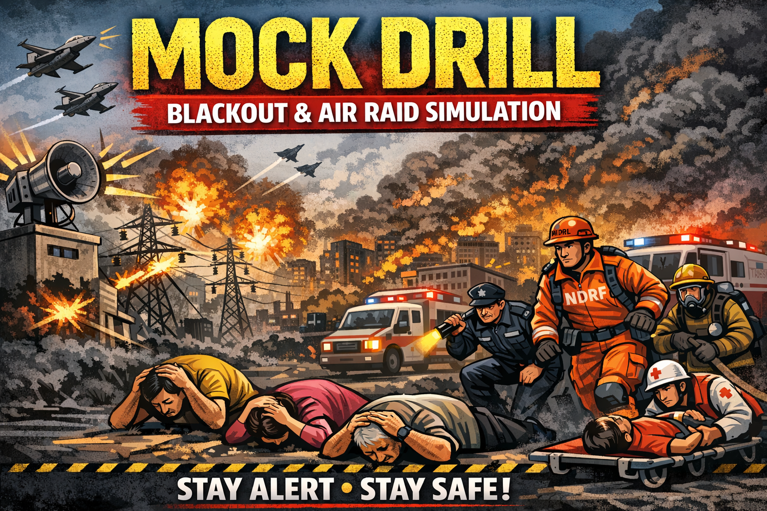 🔴 Mock Drill: ग्रेटर नोएडा में होगा ब्लैकआउट, शाम छह बजे बजेगा हवाई हमले का सायरन