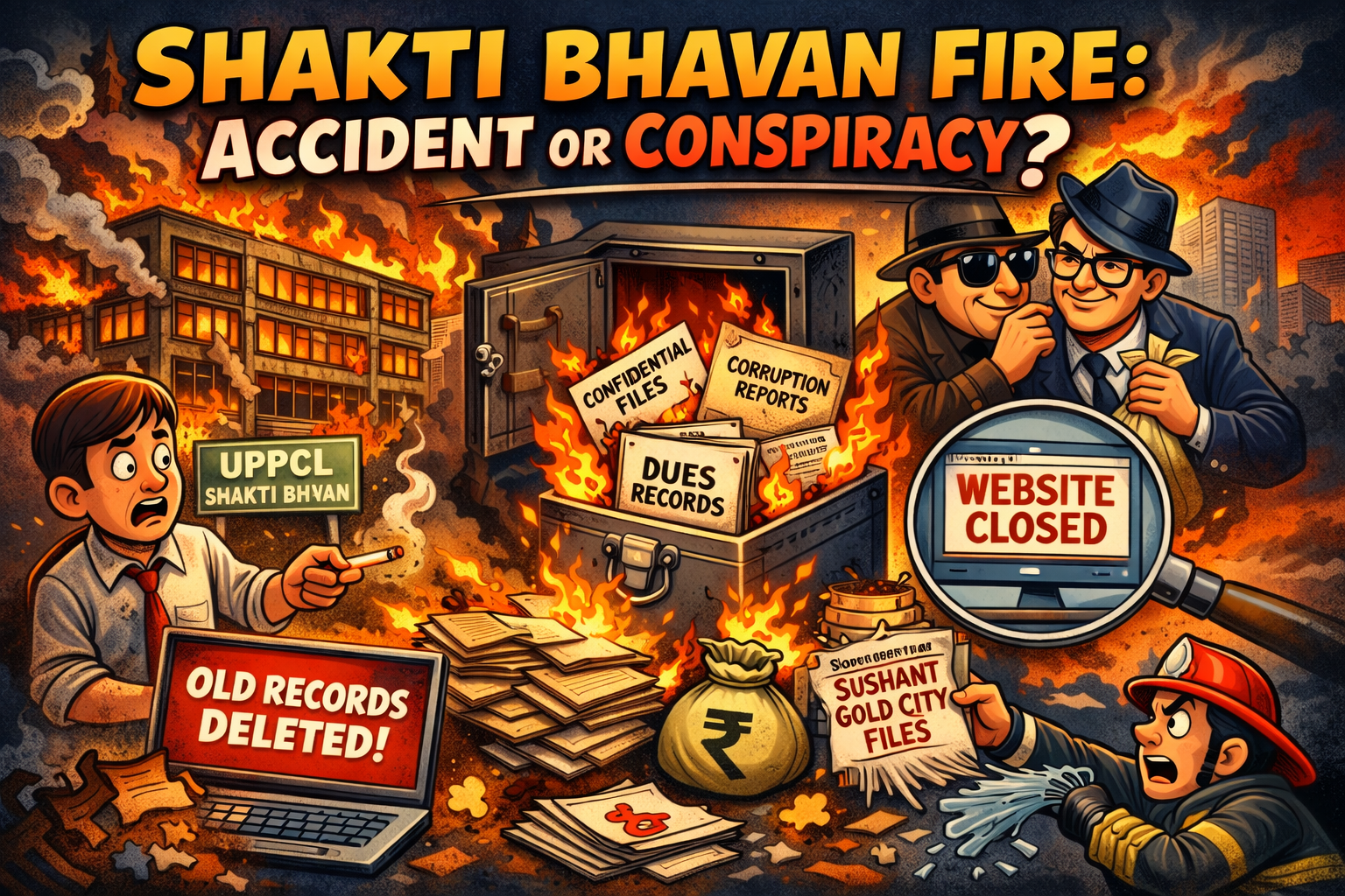 शक्ति भवन की आग: हादसा या साजिश? जले फाइलों के साथ कई सवाल भी राख!