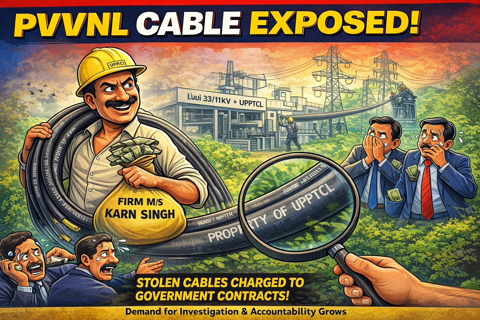 ⚡ बड़ी खबर: PVVNL में केबल घोटाले का आरोप, ठेकेदार पर गंभीर सवाल