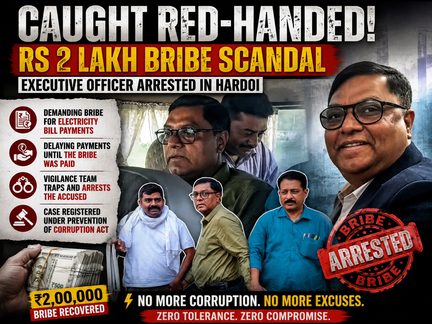 2 लाख की घूस में पकड़ा गया नगर पालिका का ईओ, बिजली बिल भुगतान के नाम पर चलता था ‘कट’ का खेल